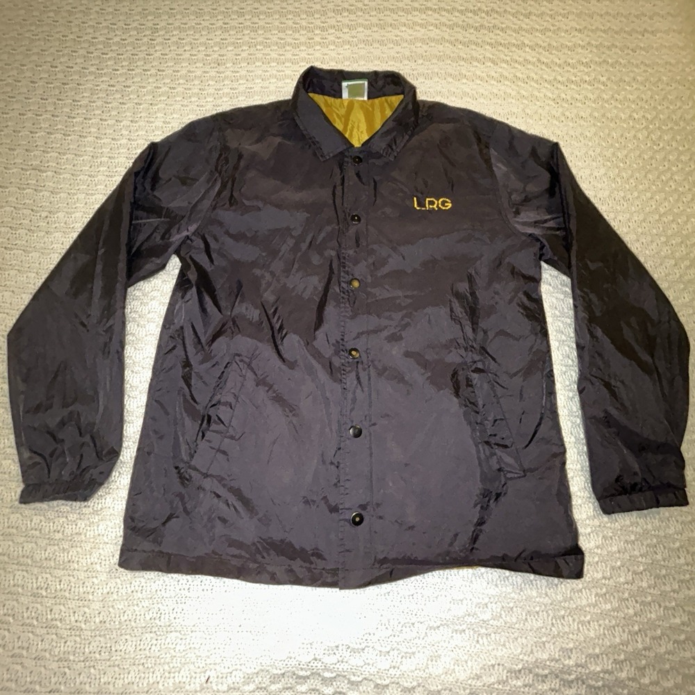 LRG Lifted Research Group Lightweight Snap Up Jacket Windbreaker‎ Mens Large